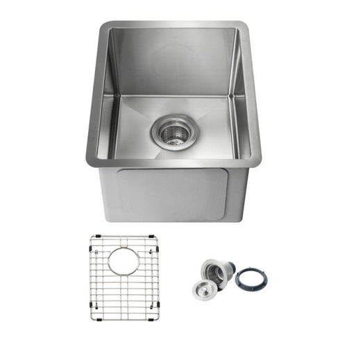 14″ x 18 Handcrafted Undermount Single Bowl 16 gauge Stainless Steel Kitchen Sink