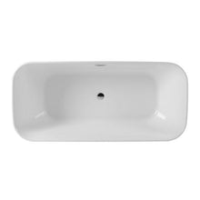 Load image into Gallery viewer, Dakota Free Standing Rounded Rectangle Tub in White 59″ x 29.5″ x 23″