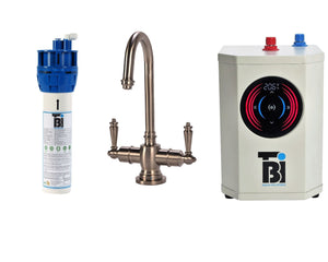 BTI Aqua-Solutions Traditional Hook Spout Hot/Cold Filtration System Set