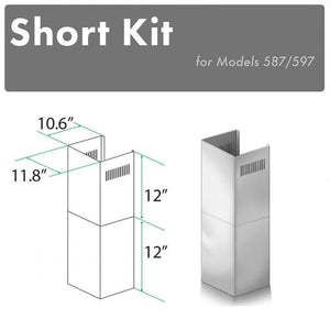 ZLINE 2-12 in. Short Chimney Pieces for 7 ft. to 8 ft. Ceilings (SK-587/597)
