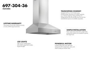 ZLINE Ducted Wall Mount Range Hood in Outdoor Approved Stainless Steel