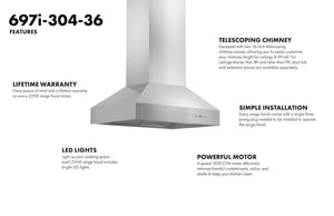 ZLINE Outdoor Approved Island Mount Range Hood in Stainless Steel