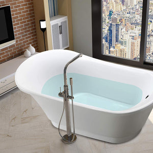 Vanity Art 67" Freestanding Acrylic Modern Bathtub with Chrome Finish