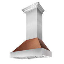 Load image into Gallery viewer, ZLINE Ducted DuraSnow® Stainless Steel Range Hood with Hand-Hammered Copper Shell (8654HH)