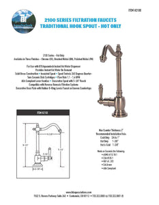 BTI Aqua-Solutions Hot Only Filtration Faucet, Digital Hot Water Dispenser
