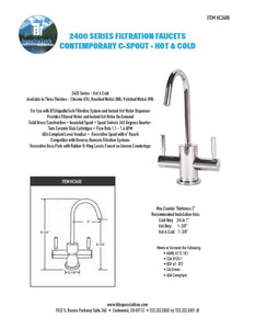 BTI Aqua-Solutions Contemporary C-Spout Hot/Cold Filtration Faucet