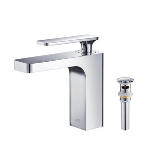 KIBI Infinity Brass Single Handle Bathroom Vanity Sink Faucet