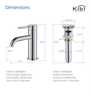 KIBI Circular Brass Single Lever Handle Bathroom Vanity Sink Faucet