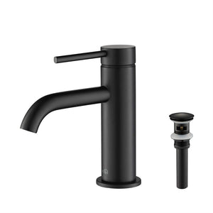 KIBI Circular Brass Single Lever Handle Bathroom Vanity Sink Faucet