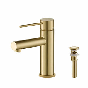 KIBI Circular X Brass Single Handle Bathroom Vanity Sink Faucet