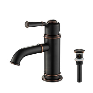 KIBI Victorian Brass Single Handle Bathroom Vanity Sink Faucet