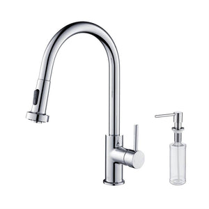 KIBI Casa Single Handle High Arc Pull Down Kitchen Faucet