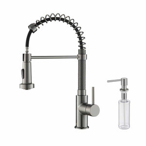 KIBI Aurora Single Handle High Arc Pull Down Kitchen Faucet