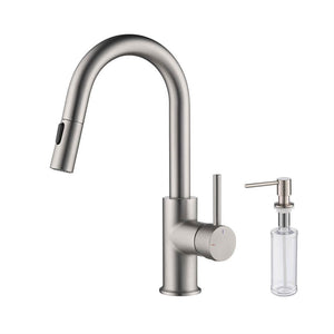 Luxe Single Lever Handle High Arc Pull Down Kitchen Faucet