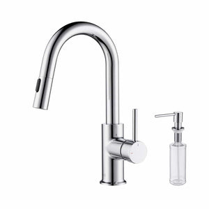 Luxe Single Lever Handle High Arc Pull Down Kitchen Faucet