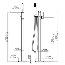 Load image into Gallery viewer, Dakota Signature Freestanding Bathroom Tub Filler with Hand Shower