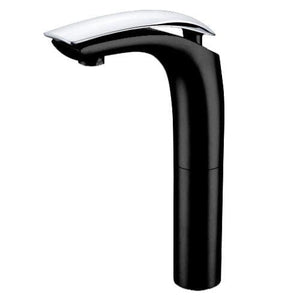 Dakota Signature Collection - Single Handle Bathroom Vessel Faucet with Pop-Up - Black + Chrome