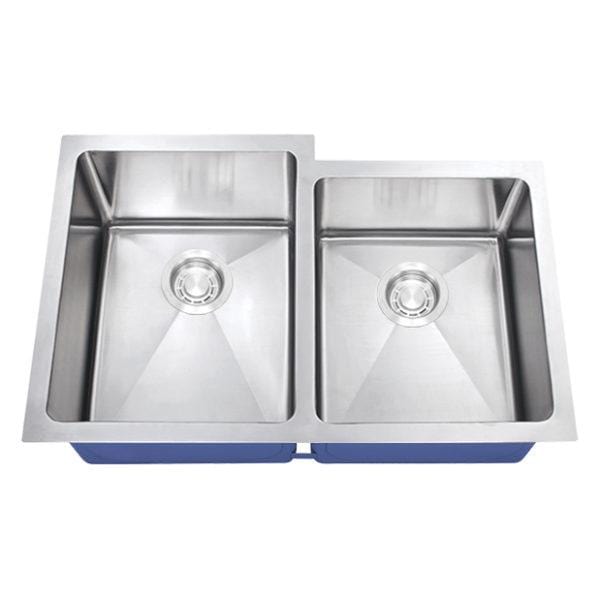 Dakota Signature Micro Radius 30.75″ Offset Double Bowl 60/40 Kitchen Sink w/ grids