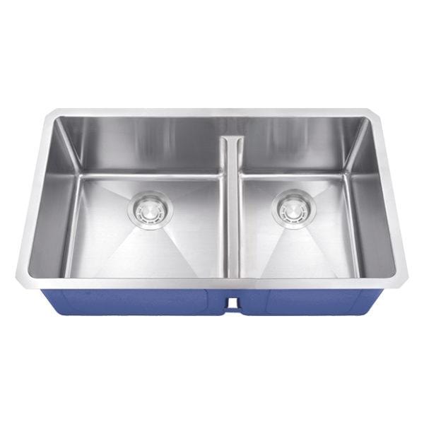 Dakota Signature Micro Radius Kitchen Sink w/ Double Bowl 60/40 Low Divide 32″ w/ grids