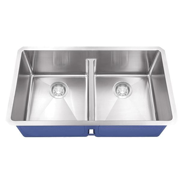 Dakota Signature Micro Radius Double Bowl Kitchen Sink 50/50 32″ w/ grids