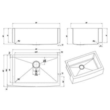 Load image into Gallery viewer, Dakota Signature Micro Radius Kitchen Sink Apron Front Single Bowl 30″ w/ grids
