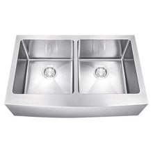 Load image into Gallery viewer, Dakota Signature Micro Radius Kitchen Sink Apron Front Double Bowl 50/50 33″ w/ grids