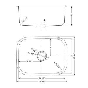 Dakota Signature Single Bowl 23″ Kitchen Sink w/ Grid