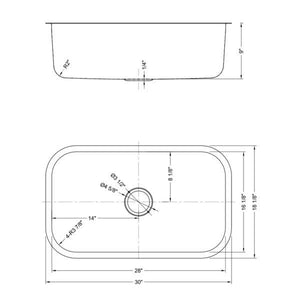 Dakota Signature Single Bowl 30″ Kitchen Sink w/ Grid