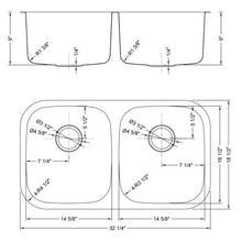 Load image into Gallery viewer, Dakota Signature 50/50 Double Bowl 32.25&quot; Kitchen Sink w/ Grids