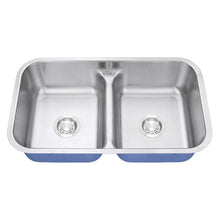 Load image into Gallery viewer, Dakota Signature Stainless Steel 50/50 Double Bowl Low Divide 32&quot; Kitchen Sink w/ Grids