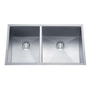 Dakota Signature Zero Radius 32″ Double Bowl 40/60 Kitchen Sink w/ grids