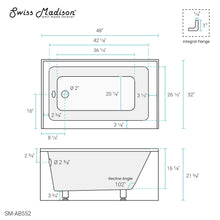 Load image into Gallery viewer, Voltaire 48&quot; X 32&quot; Left-Hand Drain Alcove Bathtub with Apron