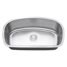 Load image into Gallery viewer, Builders Collection 18g Standard Radius 33×19 Single D-Bowl Undermount Stainless Steel Kitchen Sink