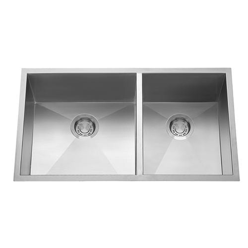Builders Collection 18g Zero Radius 60/40 Double Bowl Undermount Stainless Steel Kitchen Sink