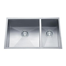 Load image into Gallery viewer, Builders Collection 18g Zero Radius 70/30 Double Bowl Undermount Stainless Steel Kitchen Sink