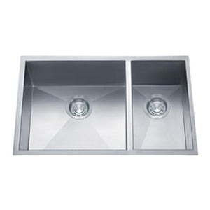 Builders Collection 18g Zero Radius 70/30 Double Bowl Undermount Stainless Steel Kitchen Sink