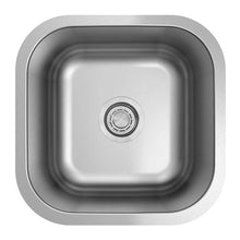 Load image into Gallery viewer, Builders Collection 18g Standard Radius 16×16 Single Bowl Undermount Stainless Steel Bar Sink