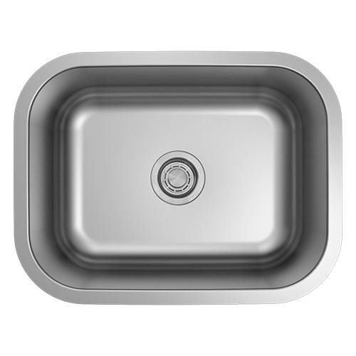 Builders Collection 18g Standard Radius 23×18 Single Bowl Undermount Stainless Steel Kitchen Sink