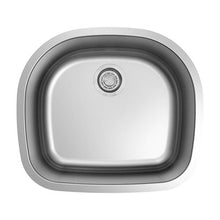 Load image into Gallery viewer, Builders Collection 18g Standard Radius 23×21 Single D-Bowl Undermount Stainless Steel Kitchen Sink