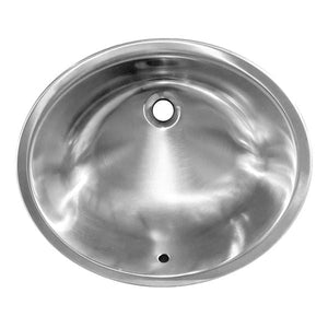 Builders Collection 18g Oval Single Bowl 19×16 Undermount With Overflow Stainless Steel Sink