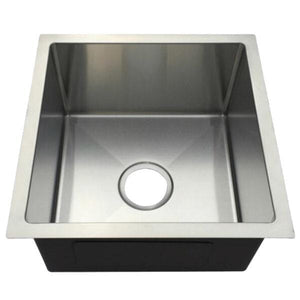 Builders Collection 18g Micro Radius 16″ × 16″ Single Bowl Undermount Stainless Steel Bar Sink