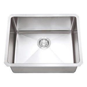 Builders Collection 18g Micro Radius 23×18 Single Bowl Undermount Stainless Steel Kitchen Sink