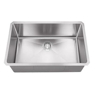 Builders Collection 18g Micro Radius 32×18 Single Bowl Undermount Stainless Steel Kitchen Sink