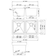 Load image into Gallery viewer, Builders Collection 18g Micro Radius 50/50 Double Bowl Undermount Stainless Steel Kitchen Sink