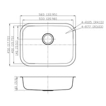 Load image into Gallery viewer, Builders Collection 18g Standard Radius 23×18 Single Bowl Undermount Stainless Steel Kitchen Sink