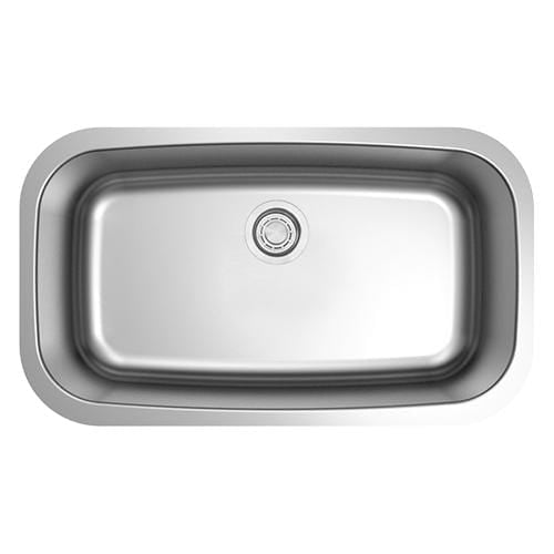 Builders Collection 18g Standard Radius 32×18 Single Bowl Undermount Stainless Steel Kitchen Sink