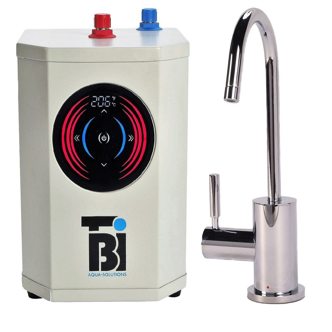 BTI Aqua-Solutions Contemporary C Spout Hot Only Filtration Faucet and Digital Instant Hot Water Dispenser