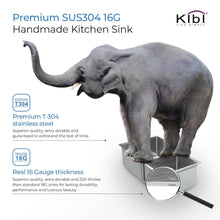 Load image into Gallery viewer, KIBI 32″ Handcrafted Off-Set Undermount Double Bowl Stainless Steel Kitchen Sink
