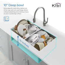 Load image into Gallery viewer, KIBI 32 3/4″ Handcrafted Undermount Double Bowl Stainless Steel Kitchen Sink