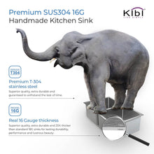 Load image into Gallery viewer, KIBI 32 3/4″ Handcrafted Undermount Double Bowl Stainless Steel Kitchen Sink